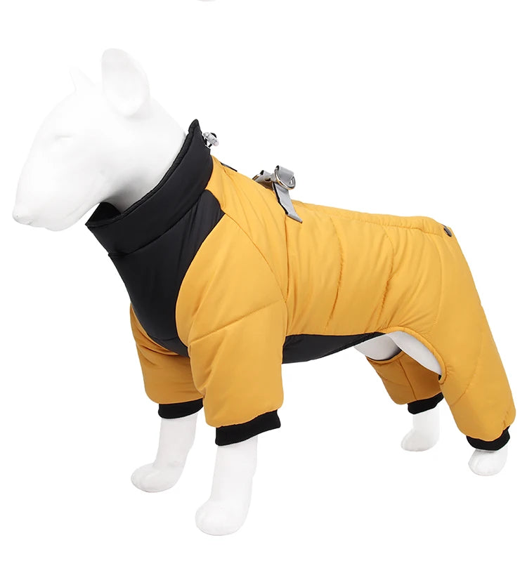Dog Clothes Four Feet Clothing Warm Winter Coat Reflective Rainproof Dog Clothes Windproof Overall for Dogs Pet Cotton Clothes