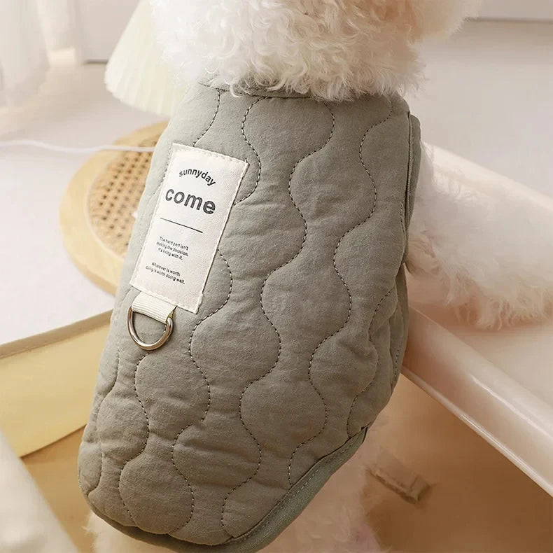 Winter Warm Dog Vest Coat Jacket with D-ring for Small Medium Dogs Puppy Vest Clothes Cotton Pet Jacket Dog Costume 골든리트리버