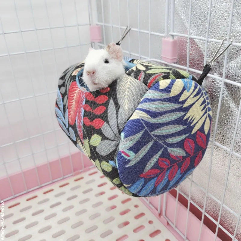Hamster House Warm Soft Beds And Houses Rodent Cage Printed Hammock for Rats Cotton Guinea Pig Hanging Cage Small Animal