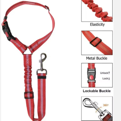 Adjustable Reflective 2-in-1 Pet Car Backseat Belt Durable Nylon Safety Dog Leash for Small to Large Dogs Fashion Pet Travel