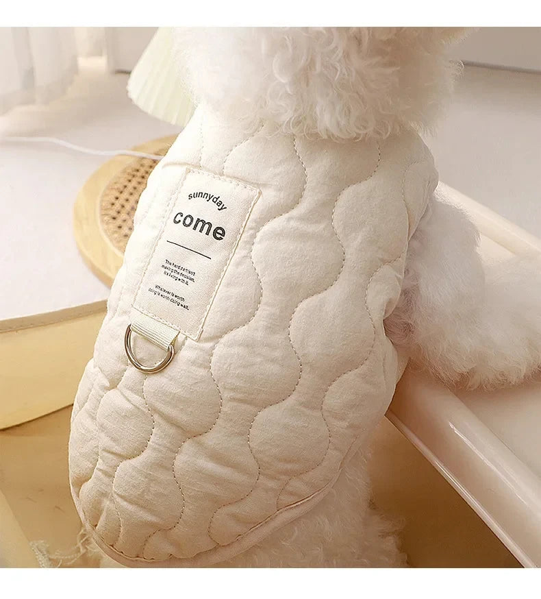 Winter Warm Dog Vest Coat Jacket with D-ring for Small Medium Dogs Puppy Vest Clothes Cotton Pet Jacket Dog Costume 골든리트리버
