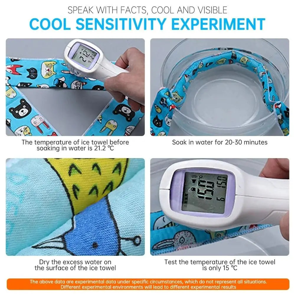 Durable Cute Dog Cooling Bandana Adjustable Fast Cooling Cat Cooling Ice Scarf Reusable Pet Supplies Pet