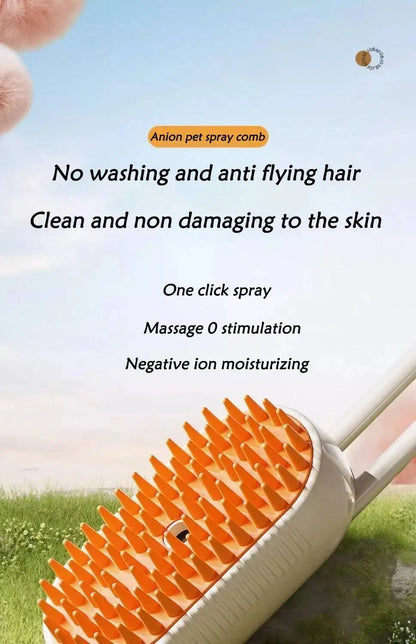 1~2pcs Steam Cat Pet Brush 3-in-1 Massage Dog Steamy Brush Spray Beauty Tangled and Loose Hair Removal Cats Grooming Comb Dogs