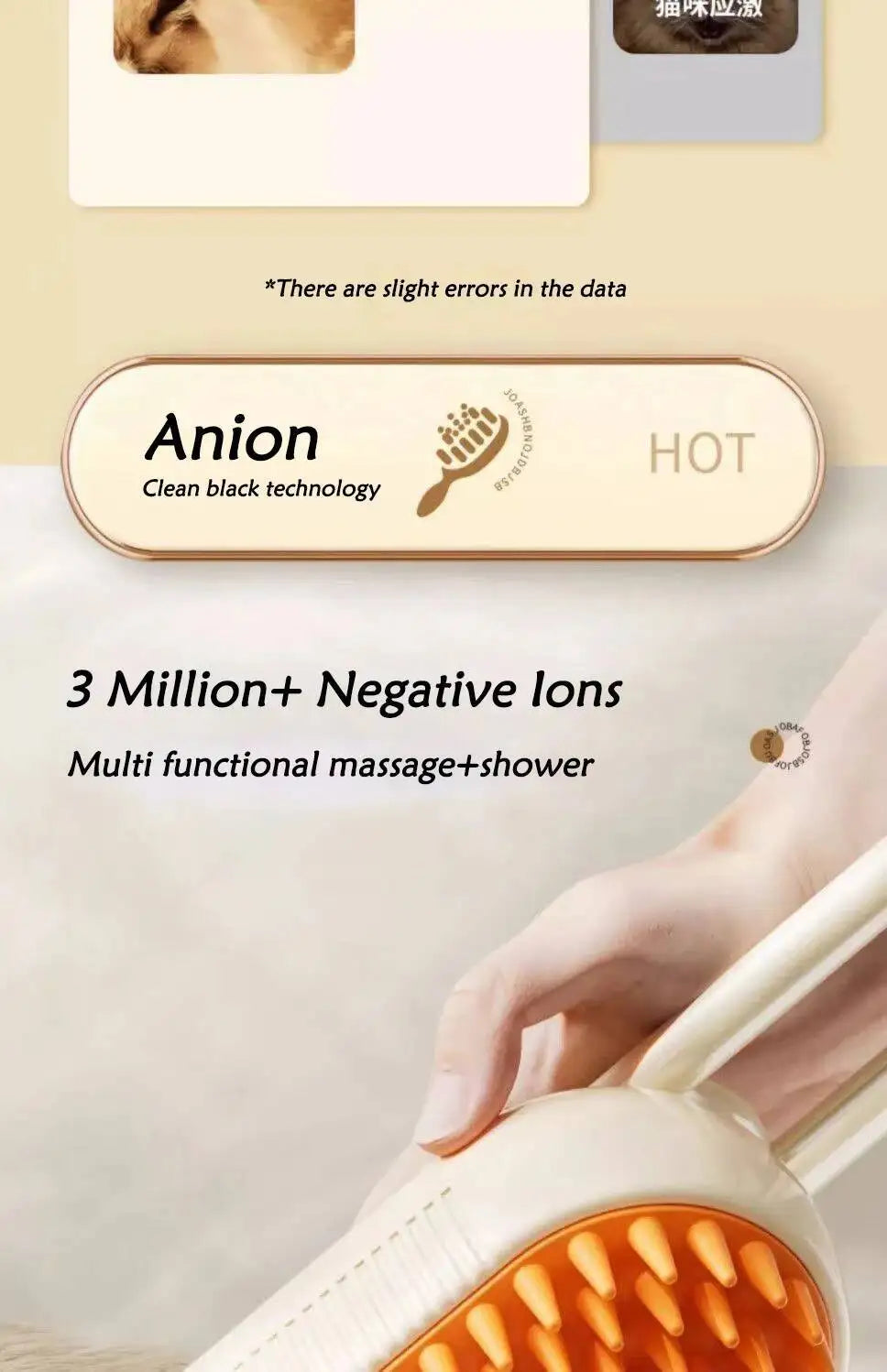 1~2pcs Steam Cat Pet Brush 3-in-1 Massage Dog Steamy Brush Spray Beauty Tangled and Loose Hair Removal Cats Grooming Comb Dogs