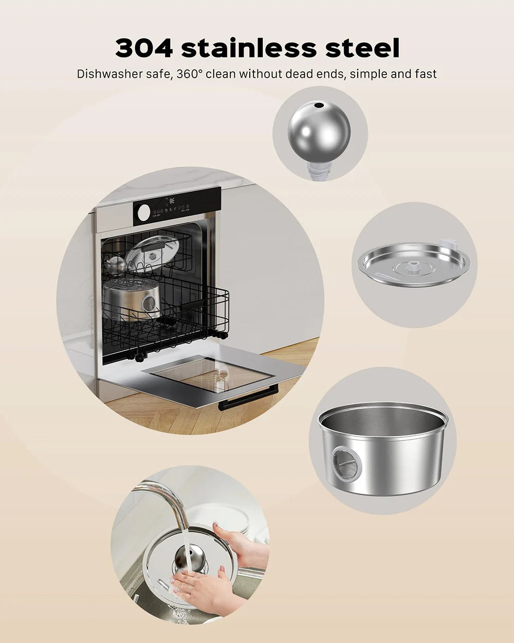 ZYFeeder 4L Cat Drinking Fountain Stainless Steel Pet Water Feeder with Window Silent Automatic Cat Dog Water Feeder Not Plug