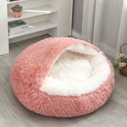 Round Dog Bed Winter Warm Cat Bed Plush Basket for Dog Washable Pet Bed for Small Medium Large Dog Sofa Cat