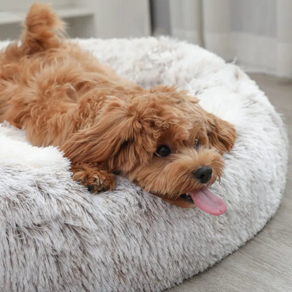 Round Dog Bed Winter Warm Cat Bed Plush Basket for Dog Washable Pet Bed for Small Medium Large Dog Sofa Cat